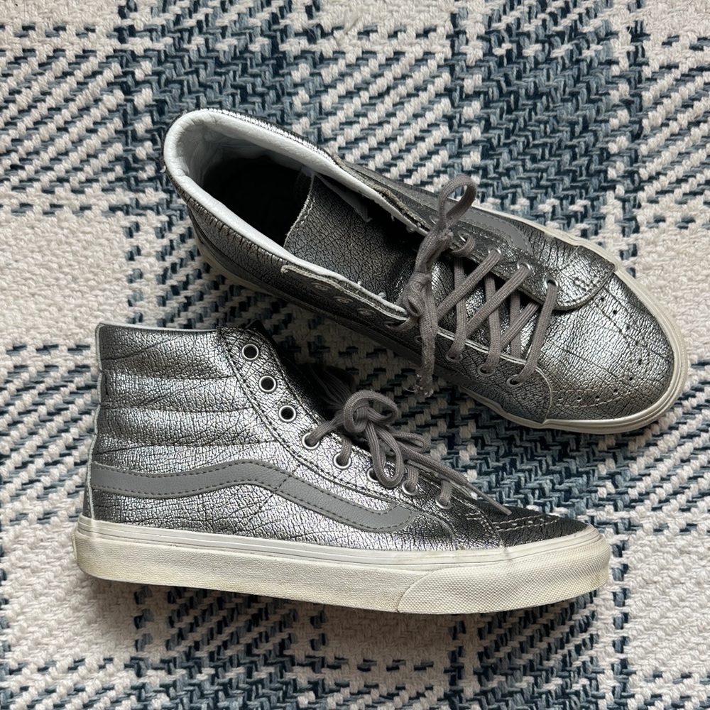 Silver High-Top Sneakers